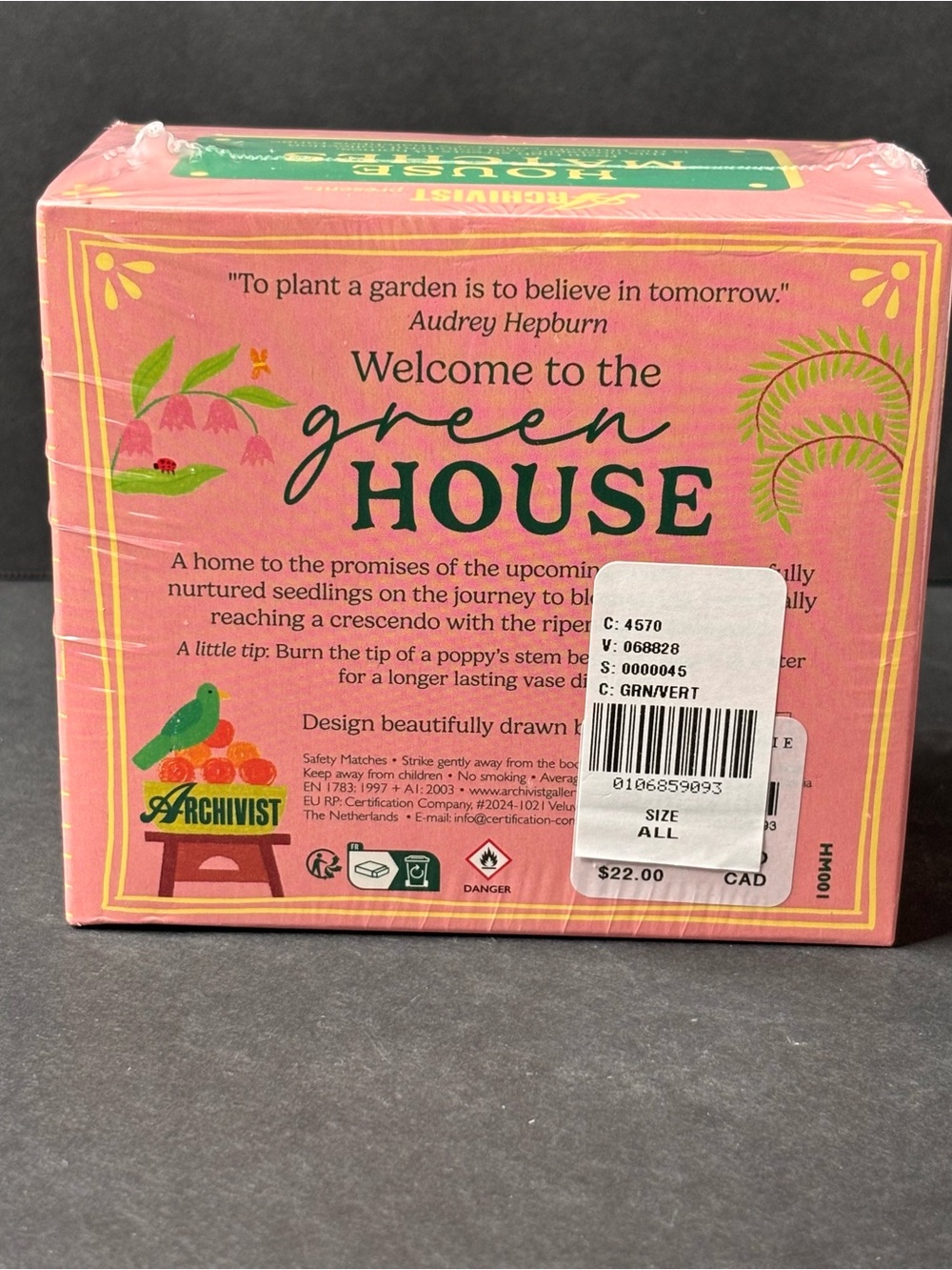 Anthropologie Greenhouse House Matches by Archivist Great Stocking Stuffer New - Picture 9 of 16
